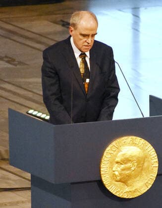 Nobel Peace Prize award ceremony Jan Rachynskij, head of Russia s Memorial human rights group, speaks as it receives the Nobel Peace Prize at an award ceremony in Oslo on Dec. 10, 2022.  A14AA0001374272P