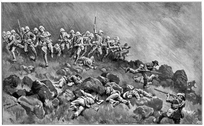 RECORD DATE NOT STATED Assault on Wagon Hill, 2nd Boer War, 6 January 1900. Artist: Unknown Copyright:xAnnxRonanxPicturexLibrary Heritage-Imagesx IMAGO ,1148685 ! ACHTUNG: AUFNAHMEDATUM GESCHÄTZT!  Copyright:AnnxRonanxPicturexLibrary Heritage-Imagesx IMAGO