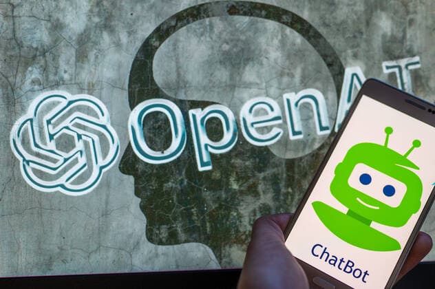 OpenAI - ChatGPT - ChatBot Illustration OpenAI logo seen on screen with ChatBot logo displayed on mobile seen in this illustration in Brussels, Belgium, on December 12, 2022. Brussels Belgium  Copyright: xJonathanxRaax originalFilename: raa-openaich221212_npWP2.jpg
