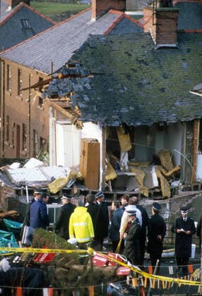December 22, 1988, Lockerbie, Scotland: Police and investigators search the debris following the terrorist bombing of Pan Am Flight 103 over the village of Lockerbie. Shortly after 19:00 on 21 December 1988, while the aircraft was in flight over the Scottish town of Lockerbie, it was destroyed by a bomb that had been planted on board, killing all 243 passengers and 16 crew in what became known as the Lockerbie bombing. Lockerbie Scotland  - ZUMAa20_ 19881222_dav_a20_381 Copyright: xJorgxAmatox