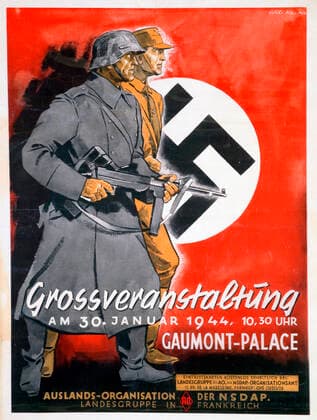 RECORD DATE NOT STATED NSDAP poster for a meeting at the Gaumont Palace, France, 30th January 1944. Artist: Unknown Copyright:xArtxMedia HeritagexImagesx IMAGO ,1646777 ! ACHTUNG: AUFNAHMEDATUM GESCHÄTZT!  Copyright:ArtxMedia HeritagexImagesx IMAGO