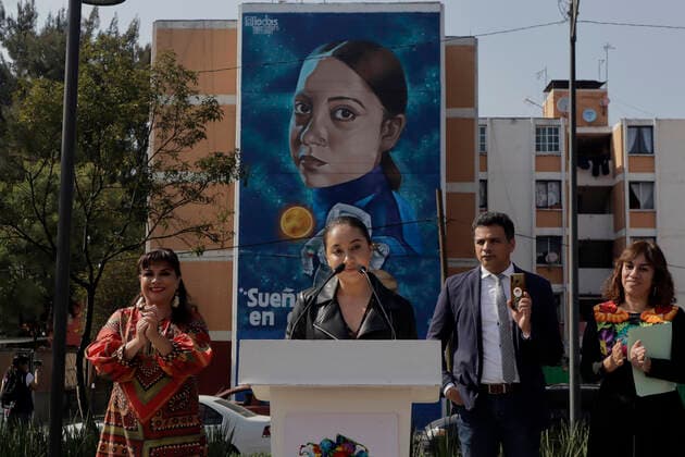 Unveiling Of A Mural Of Mexican Astronaut Katya Echazarreta In Mexico City Katya Echazarreta, the first Mexican woman to travel to space in June 2022 on the Blue Origin NS-21 mission aboard NASA s New Shepard spacecraft, during the unveiling of a mural in her honour located on the facade of a building in front of the Utopia Barco in Iztapalapa, Mexico City. Mexico City Mexico City Mexico  Copyright: xGerardoxVieyrax originalFilename: vieyra-notitle221212_np564.jpg