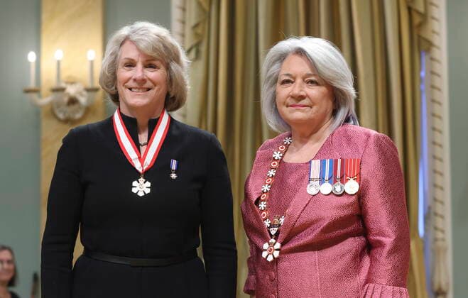 December 14, 2022, Ottawa, ON, Canada: Governor General Mary Simon invests Elizabeth Cannon as a officer of the Order of Canada during a ceremony at Rideau Hall in Ottawa on Wednesday, December 14, 2022. Ottawa Canada  - ZUMAc35_ 20221214_zaf_c35_055 Copyright: xPatrickxDoylex