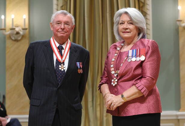 December 14, 2022, Ottawa, ON, Canada: Governor General Mary Simon invests J. Edward Johnson as a officer of the Order of Canada during a ceremony at Rideau Hall in Ottawa on Wednesday, December 14, 2022. Ottawa Canada  - ZUMAc35_ 20221214_zaf_c35_060 Copyright: xPatrickxDoylex