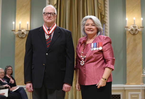 December 14, 2022, Ottawa, ON, Canada: Governor General Mary Simon invests Tony Penikett as a officer of the Order of Canada during a ceremony at Rideau Hall in Ottawa on Wednesday, December 14, 2022. Ottawa Canada  - ZUMAc35_ 20221214_zaf_c35_065 Copyright: xPatrickxDoylex