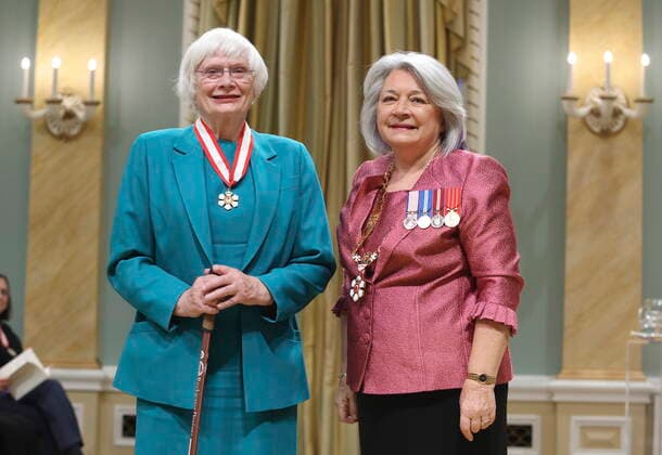 December 14, 2022, Ottawa, ON, Canada: Governor General Mary Simon invests Angela Swan as a officer of the Order of Canada during a ceremony at Rideau Hall in Ottawa on Wednesday, December 14, 2022. Ottawa Canada  - ZUMAc35_ 20221214_zaf_c35_066 Copyright: xPatrickxDoylex
