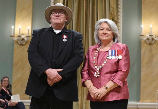 December 14, 2022, Ottawa, ON, Canada: Governor General Mary Simon invests Big Dave McLean as a member of the Order of Canada during a ceremony at Rideau Hall in Ottawa on Wednesday, December 14, 2022. Ottawa Canada  - ZUMAc35_ 20221214_zaf_c35_079 Copyright: xPatrickxDoylex