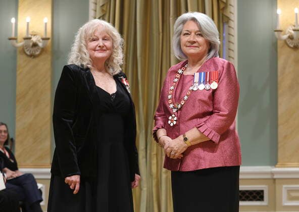 December 14, 2022, Ottawa, ON, Canada: Governor General Mary Simon invests Christina Petrowska Quilico as a member of the Order of Canada during a ceremony at Rideau Hall in Ottawa on Wednesday, December 14, 2022. Ottawa Canada  - ZUMAc35_ 20221214_zaf_c35_087 Copyright: xPatrickxDoylex