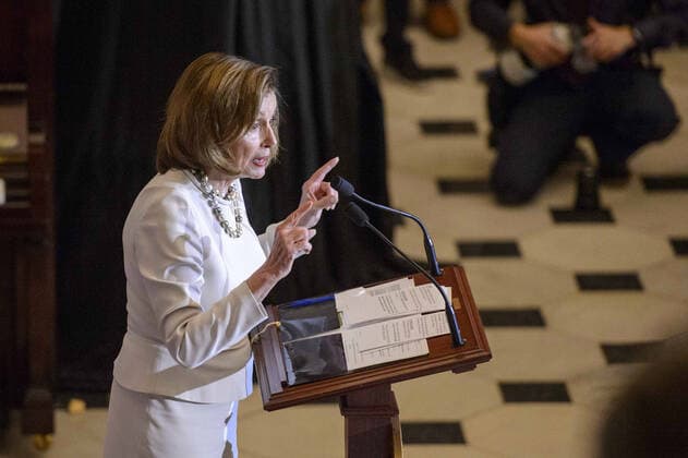 Speaker of the House Nancy Pelosi, D-CA, speaks during her portrait unveiling ceremony in Statuary Hall at the U.S. Capitol in Washington, DC on Wednesday, December 14, 2022. Pelosi is the first female speaker of the house.  WAP20221214327 BONNIExCASH