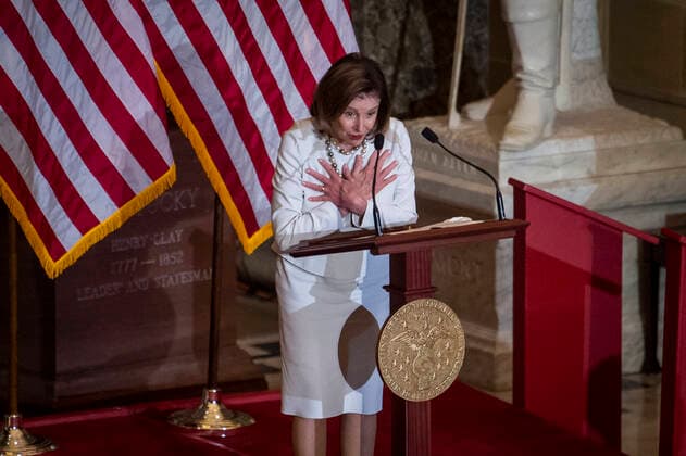 December 14, 2022, Washington, District of Columbia, USA: Speaker of the United States House of Representatives Nancy Pelosi (Democrat of California) offers remarks during a portrait unveiling ceremony honoring her in Statuary Hall at the US Capitol in Washington, DC, Wednesday, December 14, 2022 Washington USA - ZUMAs152 20221214_zaa_s152_130 Copyright: xRodxLamkeyx