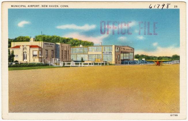 RECORD DATE NOT STATED Municipal Airport, New Haven, Conn. , Airports, Tichnor Brothers Collection, postcards of the United States Copyright: xpiemagsx digcompie09122022-86791 !ACHTUNG AUFNAHMEDATUM GESCHÄTZT!