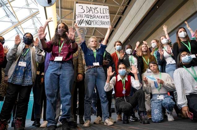 December 16, 2022, Montreal, PQ, Canada: Members of the Global Youth Biodiversity Network demonstrate in the halls of the convention centre at the COP15 UN conference on biodiversity in Montreal, on Friday, December 16, 2022. Montreal Canada  - ZUMAc35_ 20221216_zaf_c35_033 Copyright: xPaulxChiassonx