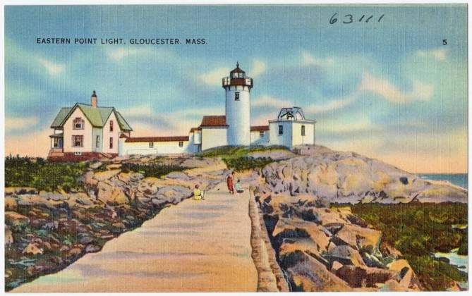 RECORD DATE NOT STATED Eastern Point Light, Gloucester, Mass. , Lighthouses, Tichnor Brothers Collection, postcards of the United States Copyright: xpiemagsx postcardpie-7079 !ACHTUNG AUFNAHMEDATUM GESCHÄTZT!