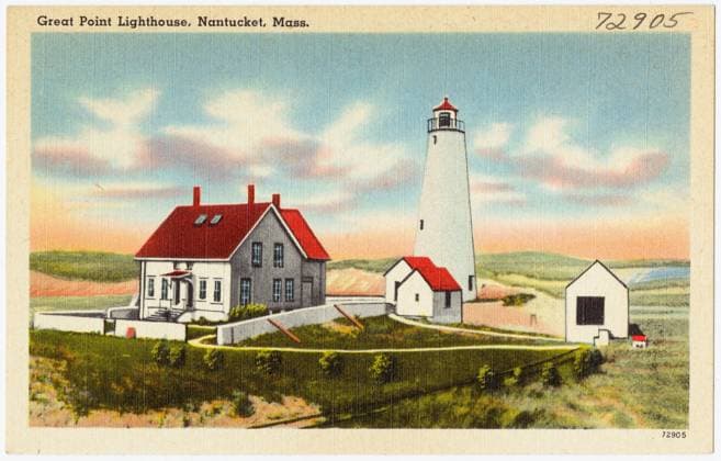 RECORD DATE NOT STATED Great Point Lighthouse, Nantucket, Mass. , Lighthouses, Great Point Light Mass., Tichnor Brothers Collection, postcards of the United States Copyright: xpiemagsx postcardpie-9641 !ACHTUNG AUFNAHMEDATUM GESCHÄTZT!