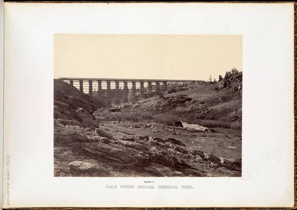 RECORD DATE NOT STATED Dale Creek Bridge, general view. , Railroad bridges, Railroad construction & maintenance, Trestles, Union Pacific Railroad Company. Photographs of the American West Copyright: xpiemagsx digcompie09122022-37098 !ACHTUNG AUFNAHMEDATUM GESCHÄTZT!