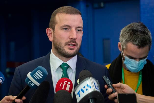 December 18, 2022, Montreal, PQ, Canada: European Commissioner for the Environment Virginijus Sinkevieius speaks to reporters at the COP 15 the UN Biodiversity Conference in Montreal, Sunday, December 18, 2022. Montreal Canada  - ZUMAc35_ 20221218_zaf_c35_004 Copyright: xGrahamxHughesx