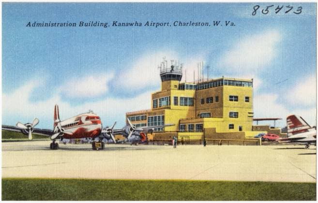 RECORD DATE NOT STATED Administration building, Kanawha Airport, Charleston, W. Va. , Airports, Tichnor Brothers Collection, postcards of the United States Copyright: xpiemagsx postcardpie-227 !ACHTUNG AUFNAHMEDATUM GESCHÄTZT!