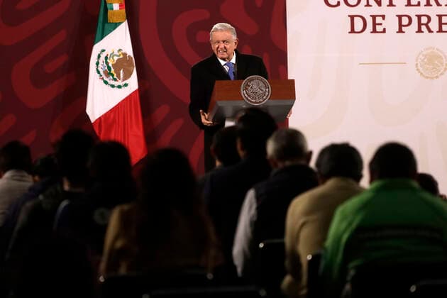 President of Mexico in conference before reporters December 19, 2022, Mexico City, Mexico: Mexican President Andres Manuel Lopez Obrador during a conference before reporters at the National Palace in Mexico City, Mexico on December 19, 2022 in Mexico City, Mexico (Photo by Luis Barron Eyepix Group). Copyright: xLuisxBarronx xEyepixxGroupx 20221219LB_ANDRES_MANUEL_LOPEZ_OBRADOR249