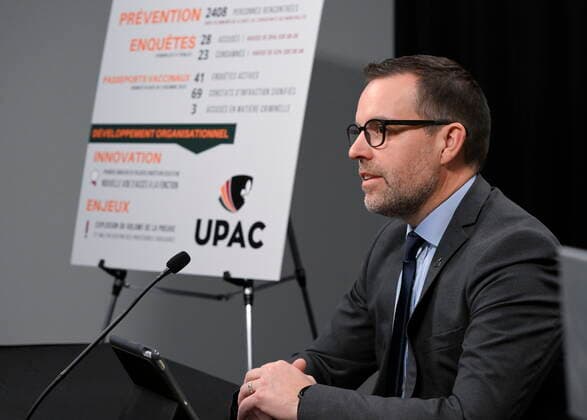 December 20, 2022, QUEBEC, PQ, Canada: Quebec s anti-corruption unit (UPAC) commissary Frederick Gaudreau unveils his annual report, Tuesday, December 20, 2022 in Quebec City. QUEBEC Canada  - ZUMAc35_ 20221220_zaf_c35_005 Copyright: xJacquesxBoissinotx