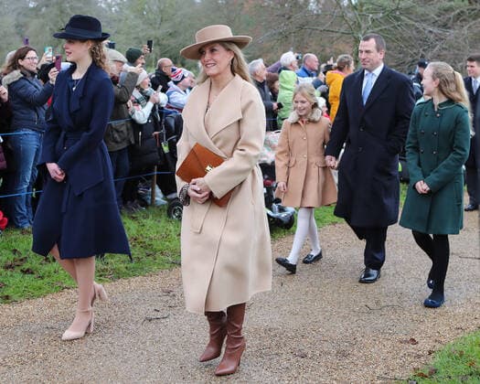 King Charles III, accompanied by Camilla Queen Consort and members of the extended Royal Family, attend the traditional Christmas Day morning service at St Mary Magdelene Church on the Sandringham estate in Norfolk Featuring Sophie, Countess of Wessex Where King s Lynn, Norfolk, United Kingdom When 25 Dec 2022 Credit John Rainford Cover Images NOT