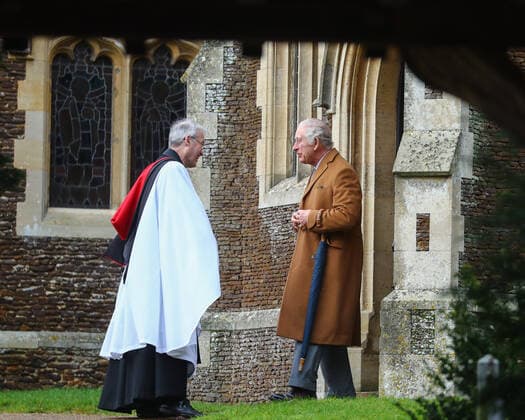 King Charles III, accompanied by Camilla Queen Consort and members of the extended Royal Family, attend the traditional Christmas Day morning service at St Mary Magdelene Church on the Sandringham estate in Norfolk Featuring King Charles III Where King s Lynn, Norfolk, United Kingdom When 25 Dec 2022 Credit John Rainford Cover Images NOT AVAILABLE FOR PUBLI