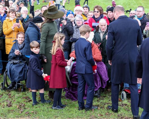King Charles III, accompanied by Camilla Queen Consort and members of the extended Royal Family, attend the traditional Christmas Day morning service at St Mary Magdelene Church on the Sandringham estate in Norfolk Featuring Prince Louis, Princess Charlotte, Prince William Where King s Lynn, Norfolk, United Kingdom When 25 De