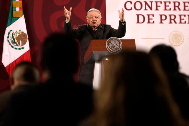 December 26, 2022, Mexico City, Mexico: Mexican President Andres Manuel Lopez Obrador during a conference with reporters at the National Palace in Mexico City, Mexico on December 26, 2022 in Mexico City, Mexico Mexico City Mexico - ZUMAe321 20221226_zia_e321_046 Copyright: xLuisxBarronx