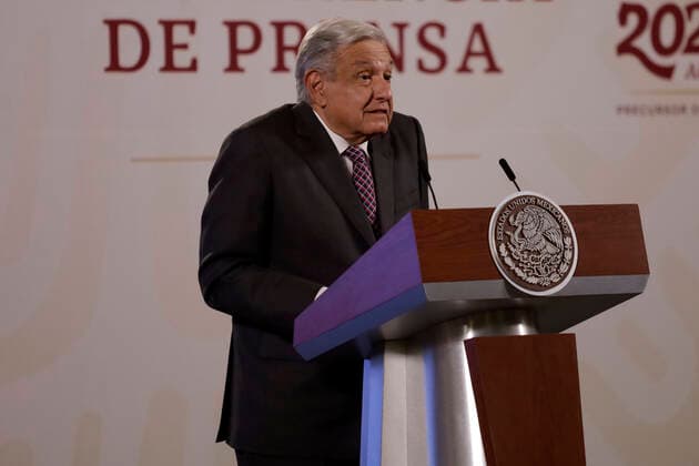 President of Mexico in conference before the media December 27, 2022, Mexico City, Mexico: Mexican President Andres Manuel Lopez Obrador during a conference with reporters at the National Palace in Mexico City, Mexico on December 27, 2022 in Mexico City, Mexico (Photo by Luis Barron Eyepix Group). Copyright: xLuisxBarronx xEyepixxGroupx LB_20221227_AMLO23