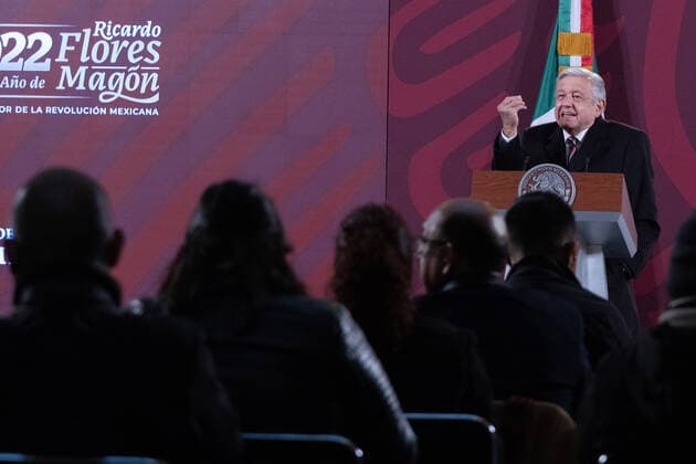 December 28, 2022. Mexico City, Mexico: This morning, Mexican President Andres Manuel Lopez Obrador gesticulates during his penultimate morning conference of the year. He spoke, about FOBAPROA, a debt that Mexicans have paid since 1998. On December 28, 2022 in Mexico City. Mexico City Mexico - ZUMAe321 20221228_zia_e321_003 Copyright: xAlexxDalton xEyepixxGroupx