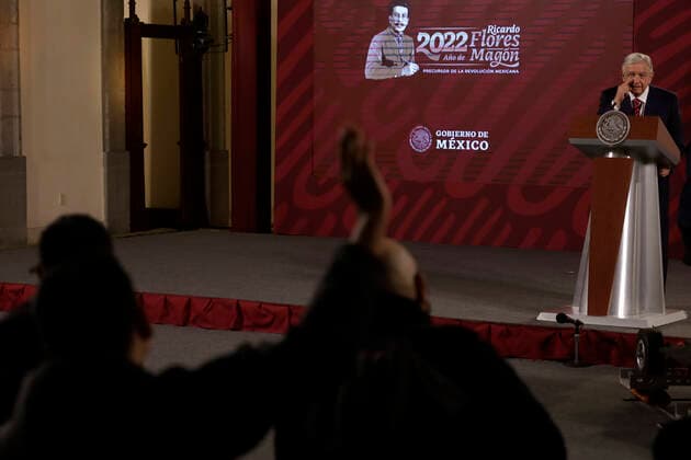 Mexiko, Präsident Andres Manuel Lopez Obrador Pressekonferenz in Mexiko-Stadt President of Mexico in conference before the media December 29, 2022, Mexico City, Mexico: Mexican President Andres Manuel Lopez Obrador during a conference with reporters at the National Palace in Mexico City, Mexico on December 29, 2022 in Mexico City, Mexico (Photo by Luis Barron Eyepix Group). Copyright: xLuisxBarronx xEyepixxGroupx _MG_3241
