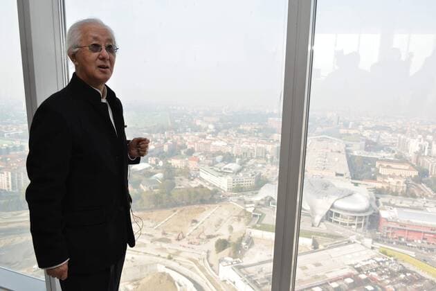 City Life, Isozaki tower, meeting with the architect Arata Isozaki. (Milan - 2014-10-29, Luca Matarazzo) ps the photo can be used in respect of the context in which it was taken, and without defamatory intent of the decorum of the people represented Editorial Usage Only  Copyright: xLucaxMatarazzox xIPAx Agenzia_Fotogramma_FGR3713313