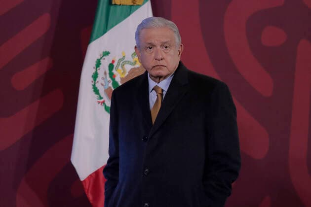 AndrÃ s Manuel Lopez Obrador, President Of Mexico, Holds His Last Mananera (press Conference) Of The Year 2022. He Will Continue With The Same Daily Dynamic Until The End Of His Mandate. Andres Manuel Lopez Obrador, President of Mexico, during his last mornings (press conference) number 1017 of the year 2022 at the National Palace in Mexico City. He will continue with the same daily dynamic until the end of his mandate. The Mexican president estimated that, for the rest of his six-year term, the country will grow at an annual rate of 3% in order for the country to recover from the fall generated by the pandemic. He also announced the upcoming inauguration of the Mexico-Toluca Interurban Train, 10 years after his predecessor, Enrique Pe  Copyright: xGerardoxVieyrax originalFilename: vieyra-notitle221230_npvxY.jpg
