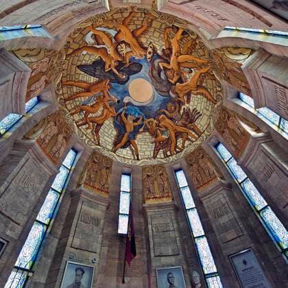 Rekonstruiertes Deckengemälde Ragnaroek von Otto Gussmann, Burschenschaftsdenkmal, Eisenach, Thüringen, Deutschland, Europa *** reconstructed Ceiling painting Ragnarok from Otto Gussmann, fraternity monument, Eisenach, Thuringia, Germany, Europe Copyright: imageBROKER StefanxZiese iblszi08916691.jpg