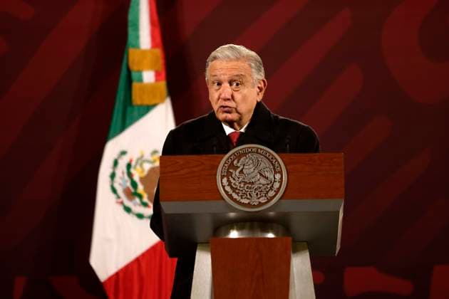 President of Mexico holds first press conference of 2023 January 2, 2023, Mexico City, Mexico: Mexican President Andres Manuel Lopez Obrador held his first press conference of 2023 before reporters at the National Palace in Mexico City, Mexico. on January 2, 2023 in Mexico City, Mexico (Photo by Luis Barron Eyepix Group). Copyright: xLuisxBarronx xEyepixxGroupx LB_20230102_AMLO_22