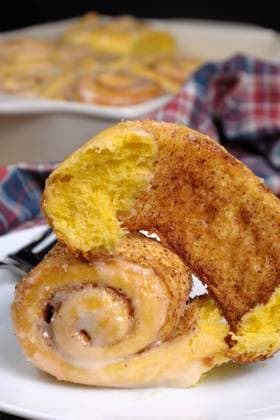 bun of pumpkin with cinnamon Broken bun of pumpkin with cinnamon in the form of snails closeup Copyright: xZoonar.com MarynaxVoronovax 9826107