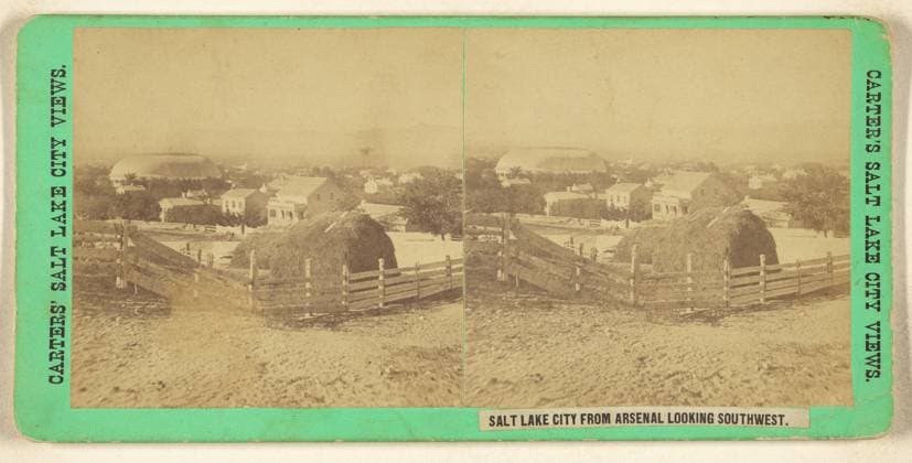 RECORD DATE NOT STATED Salt Lake City from Arsenal Looking Southwest.. Charles William Carter (American, 1832 - 1918) Copyright: xpiemagsx gb29898 !ACHTUNG AUFNAHMEDATUM GESCHÄTZT!