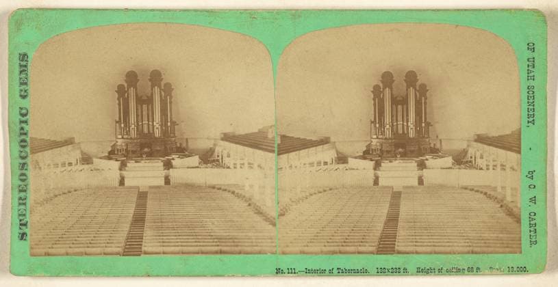 RECORD DATE NOT STATED Interior of Tabernacle. 132 x 232 ft. Height of ceiling 68 ft. Seats 13,000. Salt Lake City, Utah. Charles William Carter (American, 1832 - 1918) Copyright: xpiemagsx gb31775 !ACHTUNG AUFNAHMEDATUM GESCHÄTZT!