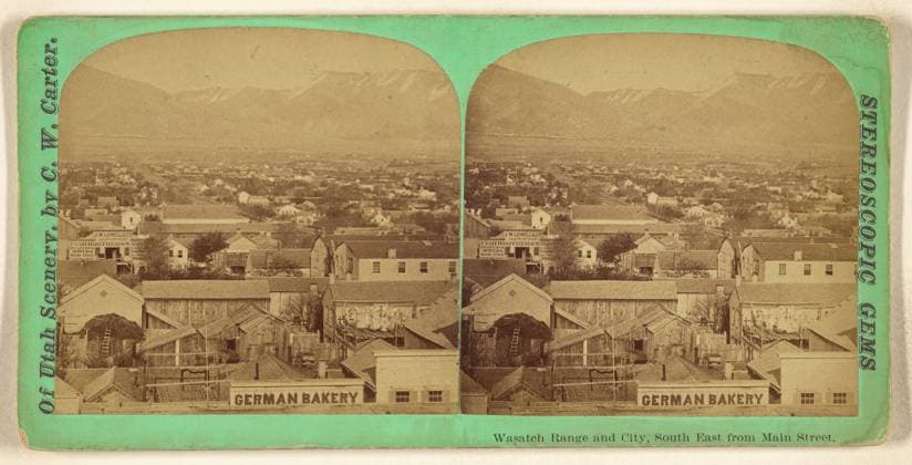 RECORD DATE NOT STATED Wasatch Range and City, South East from Main Street. Salt Lake City, Utah. Charles William Carter (American, 1832 - 1918) Copyright: xpiemagsx gb40660 !ACHTUNG AUFNAHMEDATUM GESCHÄTZT!