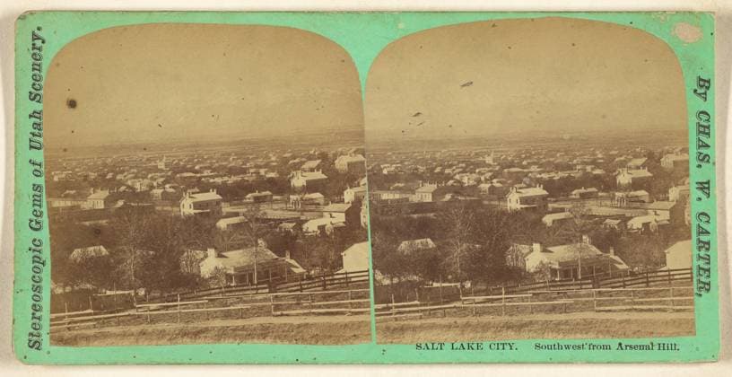 RECORD DATE NOT STATED Salt Lake City. Southwest from Arsenal Hill.. Charles William Carter (American, 1832 - 1918) Copyright: xpiemagsx gb44466 !ACHTUNG AUFNAHMEDATUM GESCHÄTZT!
