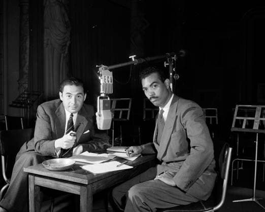RECORD DATE NOT STATED Concert of Europe (Leo Genn and Lionel Durand). Photographs of Marshall Plan Programs, Exhibits, and Personnel Copyright: xpiemagsx marshplanpie21122022-12199 !ACHTUNG AUFNAHMEDATUM GESCHÄTZT!