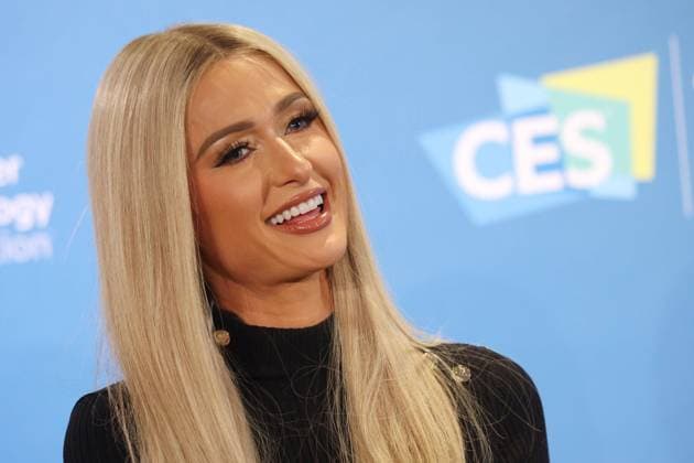 Bilder des Jahres 2023, Entertainment 01 Januar Entertainment Themen der Woche KW01 Entertainment Bilder des Tages Socialite Paris Hilton speaks on stage during the 2023 International CES, at the Aria Convention Center in Las Vegas, Nevada on Thursday, January 5, 2023.  LAV20230105005 JAMESxATOA
