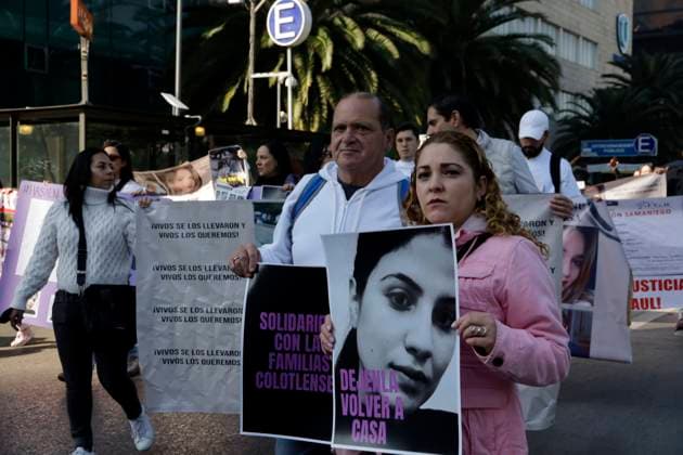 Relatives of missing persons in the state of Zacatecas in Mexico demand government to locate them January 5, 2023, Mexico City, Mexico: Family and friends of Irma Paola Vargas Montoya, Daniela Marquez Pichardo, Viviana Marquez Pichardo and Jose Gutierrez Montoya, missing since December 25 in the state of Zacatecas, demand that the governments of Zacatecas, Jalisco and Mexico find them alive during a protest in Mexico City. on January 5, 2023 in Mexico City, Mexico (Photo by Luis Barron Eyepix Group). Copyright: xLuisxBarronx xEyepixxGroupx LB_20230105_ZACATECAS_DESAPARECIDOS4