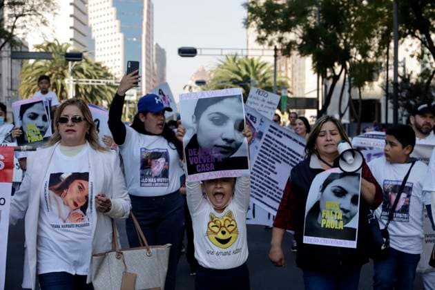 Relatives of missing persons in the state of Zacatecas in Mexico demand government to locate them January 5, 2023, Mexico City, Mexico: Family and friends of Irma Paola Vargas Montoya, Daniela Marquez Pichardo, Viviana Marquez Pichardo and Jose Gutierrez Montoya, missing since December 25 in the state of Zacatecas, demand that the governments of Zacatecas, Jalisco and Mexico find them alive during a protest in Mexico City. on January 5, 2023 in Mexico City, Mexico (Photo by Luis Barron Eyepix Group). Copyright: xLuisxBarronx xEyepixxGroupx LB_20230105_ZACATECAS_DESAPARECIDOS16