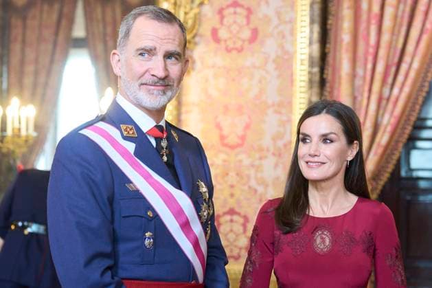 Bilder des Jahres 2023, Entertainment 01 Januar Entertainment Themen der Woche KW01 Entertainment Bilder des Tages 06-01-2023 Madrid Queen Letizia and King Felipe during a meeting wih officials from the government, the ministery of defence and the civil guards after the new year s military parade, the Pascua Militar Epiphany day 2023, at the Throne room in the royal palace in Madrid. No Spain Â  Copyright: xPPEx