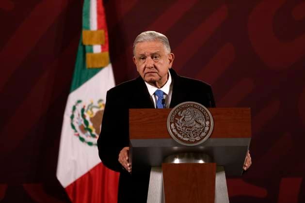 President of Mexico, report on the capture of drug trafficker Ovidio Guzman Lopez January 6, 2023, Mexico City, Mexico: Mexican President Andres Manuel Lopez Obrador at the report on the capture of drug trafficker Ovidio Guzman Lopez, son of Joaquin El Chapo Guzman Lopez, before reporters at the National Palace in Mexico City from Mexico. on January 6, 2023 in Mexico City, Mexico. (Photo by Luis Barron Eyepix Group). Copyright: xLuisxBarronx xEyepixxGroupx LB_20230106_AMLO_NARCO4