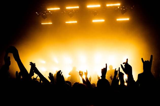 Party people at live concert Party people wave their hands from side to side at a live concert at the local venue. Copenhagen Denmark  Copyright: xGonzalesxPhoto KimxMatthaixLelanx