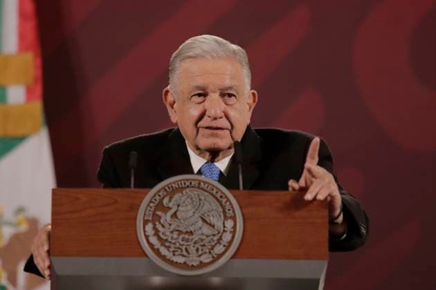 Mexico Politics Andres Manuel Lopez Obrador, President of Mexico, during a morning press conference at the National Palace in Mexico City, following the recapture of Ovidio Guzman, son of drug trafficker Joaquin El Chapo Guzman, on 5 January 2023 in the state of Sinaloa, who was later transferred to the country s capital and finally to the maximum security prison of El Altiplano in Toluca, State of Mexico. Mexico City Mexico City Mexico  Copyright: xGerardoxVieyrax originalFilename: vieyra-notitle230106_npBCF.jpg