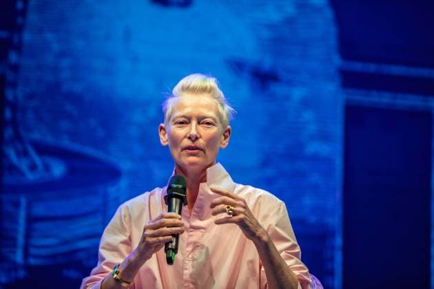 Entertainment Themen der Woche KW01 January 6, 2023, Dhaka, Bangladesh: Tilda Swinton is a British actress known for starring in Derek Jarmanis 1985 film Caravaggio, seen making speeches during the second day of Dhaka Lit Fest at Bangla Academy. Following a three-year hiatus due to the Covid-19 pandemic, the 10th edition of Dhaka Lit Fest officially raised its curtain. Dhaka Bangladesh - ZUMAs197 20230106_zaa_s197_137 Copyright: xSazzadxHossainx