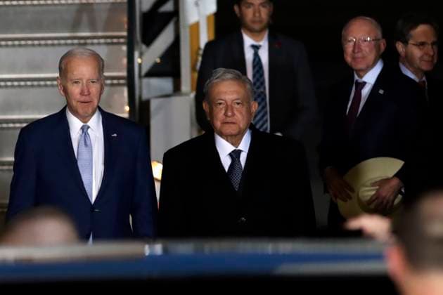 News Bilder des Tages January 8, 2023, State of Mexico, Mexico: The President of Mexico, Andres Manuel Lopez Obrador at the welcome ceremony for the President of the United States, Joe Biden, at the Felipe Angeles International Airport in the municipality of Zumpango in the State of Mexico. on January 8, 2023 in the State of Mexico, Mexico. State of Mexico Mexico - ZUMAe321 20230109_zia_e321_057 Copyright: xLuisxBarronx