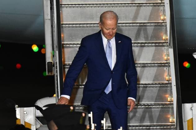 January 8, 2022, Mexico City, Mexico: US President Joe Biden arrives at the Santa Lucia Airport (Felipe Angeles) on the occasion of his participation in the 10th North American Leaders Summit. on January 8, 2022 in Mexico City, Mexico. ( Carlos Tischler Eyepx Group) Eyepix Group Mexico City Mexico - ZUMAe321 20230109_zia_e321_076 Copyright: x<authorx